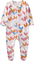 O2 BABY Baby Boys Girls Organic Cotton Zip-Front Sleeper Pajamas, Footed Sleep by O2BABY
