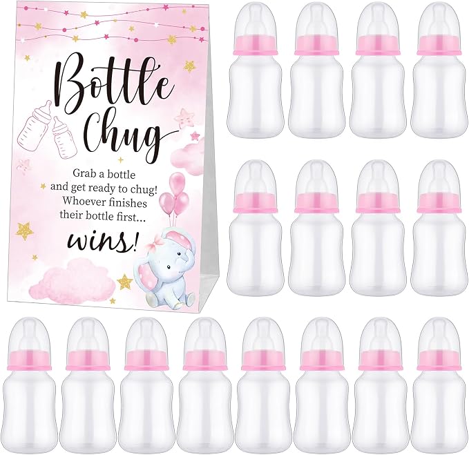 TrelaCo Bottle Chug Baby Shower Game 20 Pcs Baby Bottles Shower Favor by TrelaCo