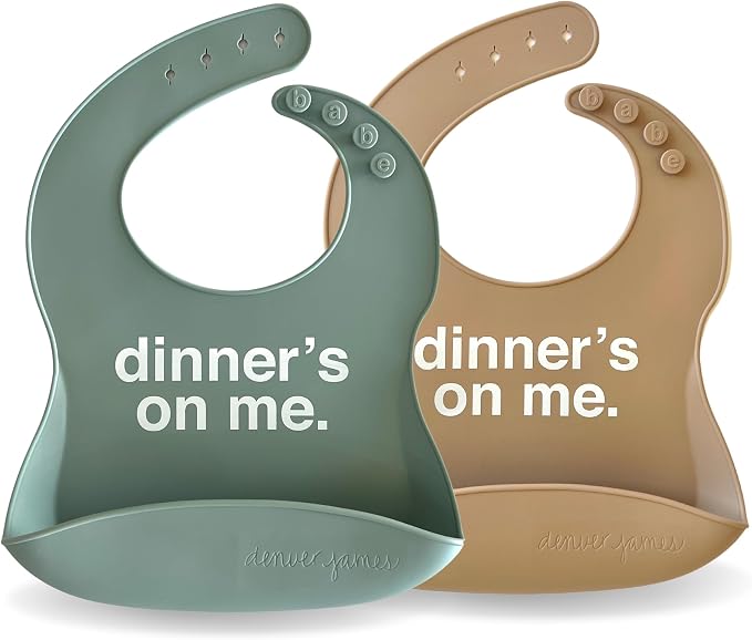 Denver James Silicone Feeding Bibs | Dishwasher Safe. Waterproof. Adjustable. by DenverJames