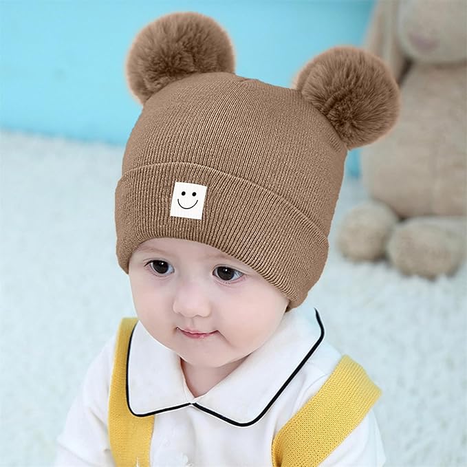 AZJ Baby Beanie Hat Toddler Infant Winter Knitted Hat Kids Soft Warm Pom Pom - Image 6