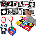4 PCS Black and White High Contrast Baby Toys 0-3-6 Months Newborn Essential by Thremhoo