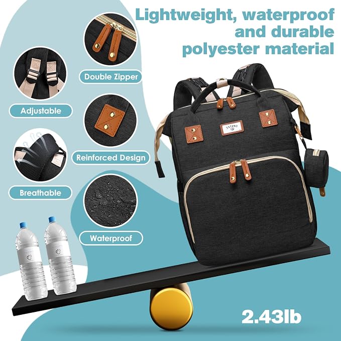 Diaper Bag Backpack, Large Waterproof Lightweight Diaper Bag - Image 6
