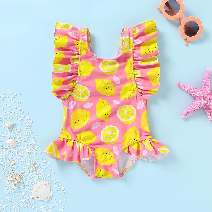 Newborn Baby Girl Ruffle Swimsuit Infant Toddler One Piece Floral Bikini Beach - Image 2