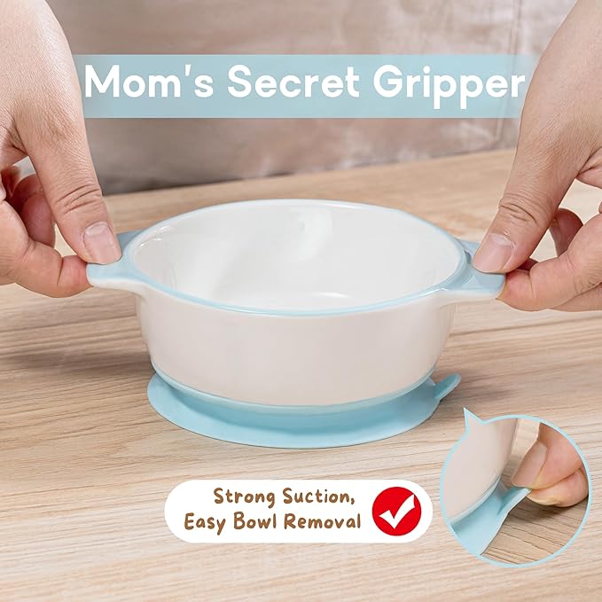 Ceramic Suction Bowl for Babies and Toddlers, Non-Slip Silicone Suction Cup - Image 4
