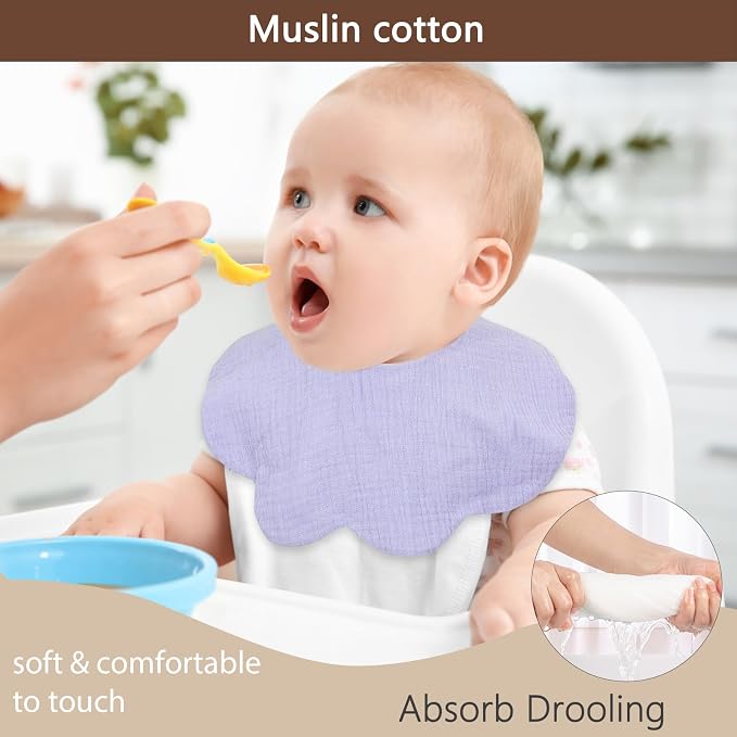 Baby Bibs Muslin Bibs 8 Pack for Drooling and Teething for Unisex Girls Boys - Image 4