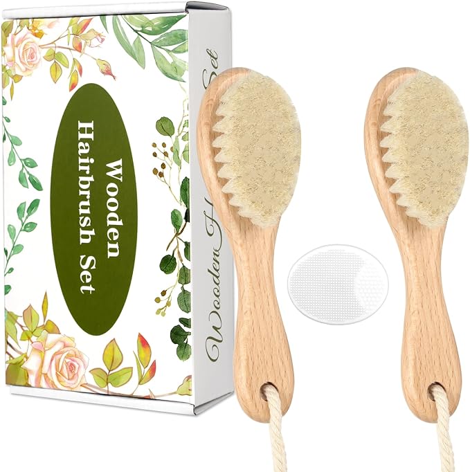 Wooden Baby Hair Brush and Comb Set by WXA