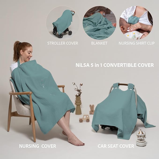Nilsa 5-in-1 Muslin Nursing Cover up - Image 3