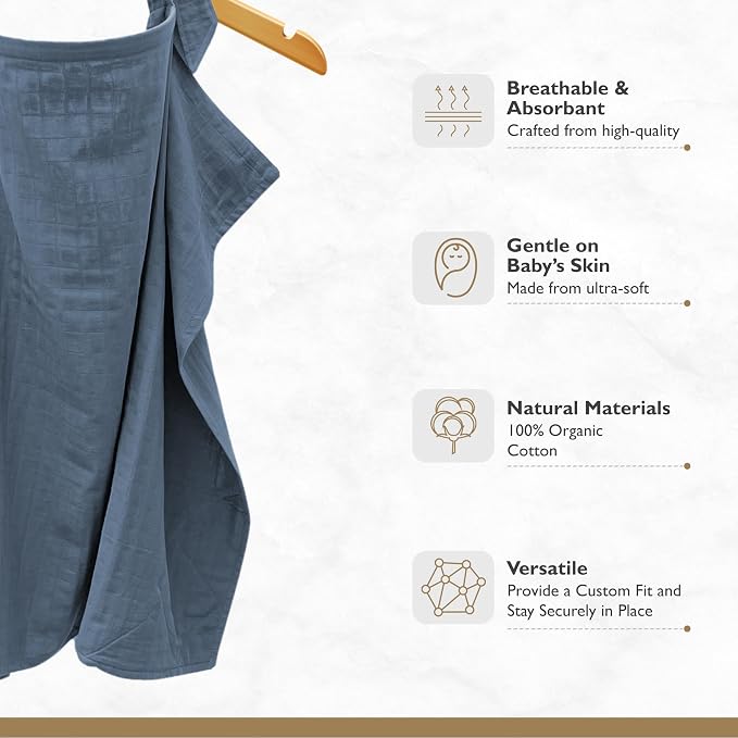 MOZAH 100% Organic Cotton Muslin Nursing Cover - Image 2