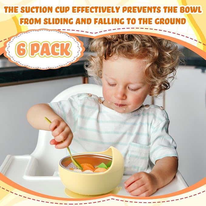 Nuogo 6 Pcs Stainless Steel Baby Bowls - Image 4