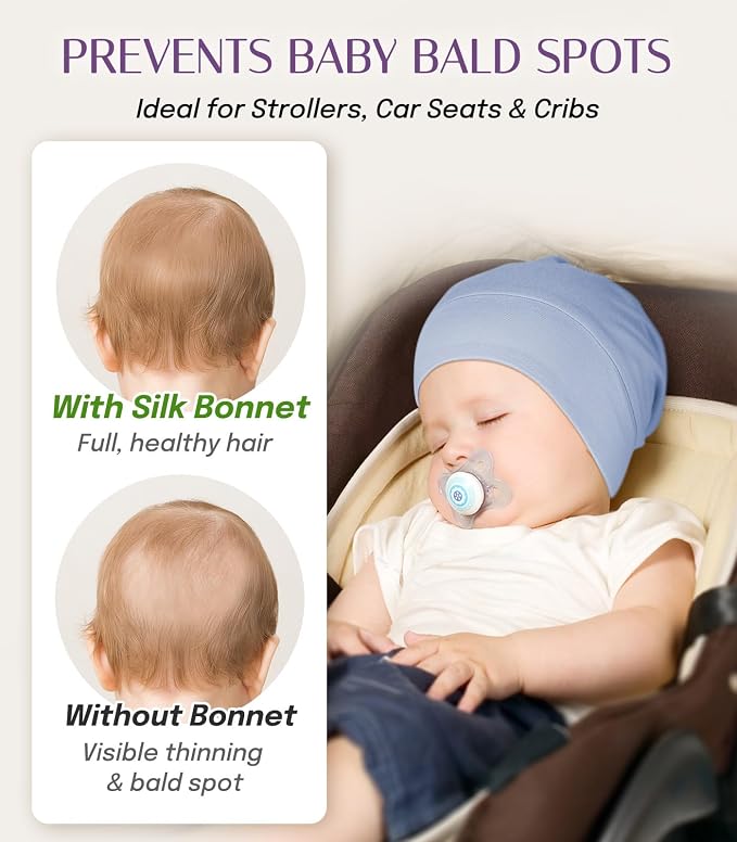 OLESILK Silk Baby Bonnet for 0-6 Months - Image 7