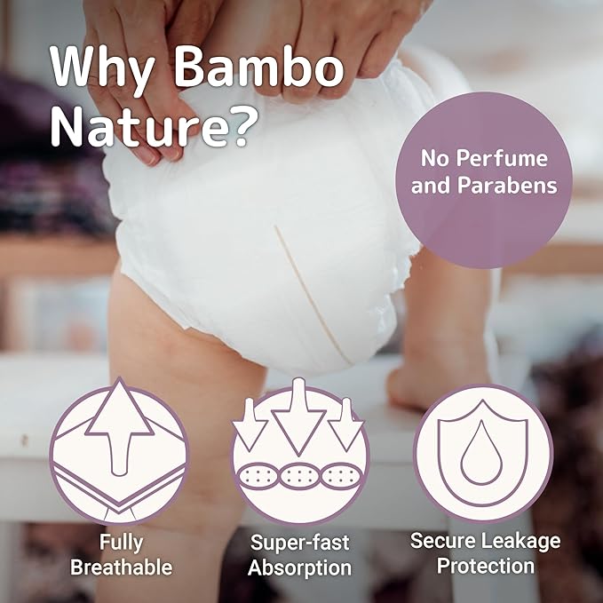 Bambo Nature Hypoallergenic Baby Diapers, Eco-Labelled Sustainable Diapers - Image 2