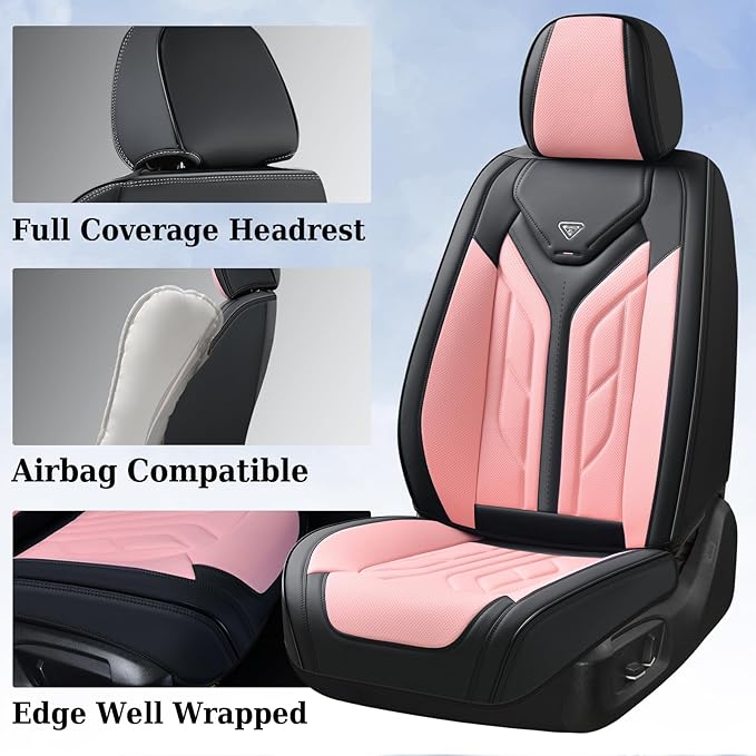Coverado Car Seat Covers Full Set, Car Seat Protectors Leather Seat Covers - Image 3
