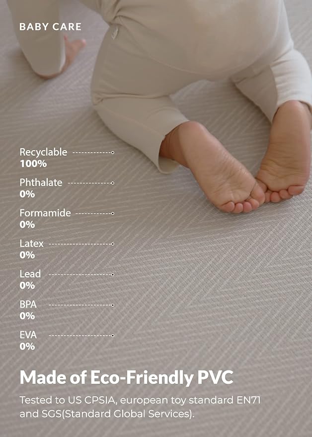 Baby Care Play Mat 82'' x 55'' Original One-Piece Reversible Rollable - Image 3
