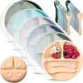 Meanplan 6 Pack Suction Plates for Toddlers by Meanplan