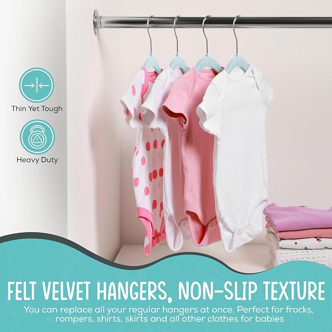 50 Pack Premium Baby Velvet Hangers - Image 4