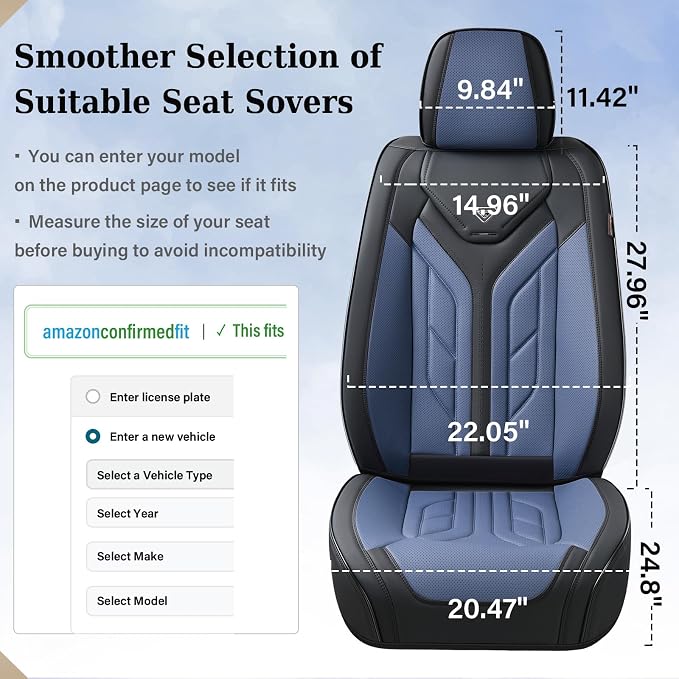 Coverado Car Seat Covers Full Set, Automotive Seat Covers Car Seat Protector - Image 6