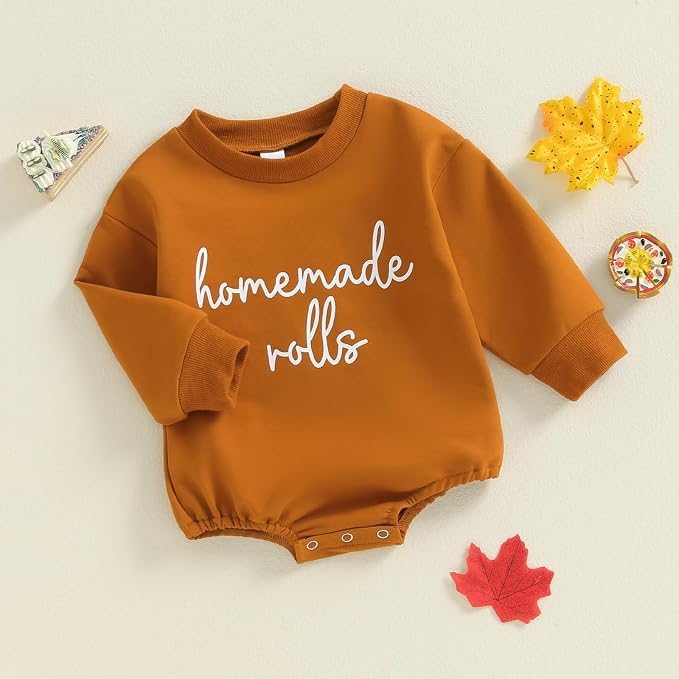 VISGOGO Newborn Infant Baby Boy Girls Oversized Romper Little Dude Sweater - Image 3