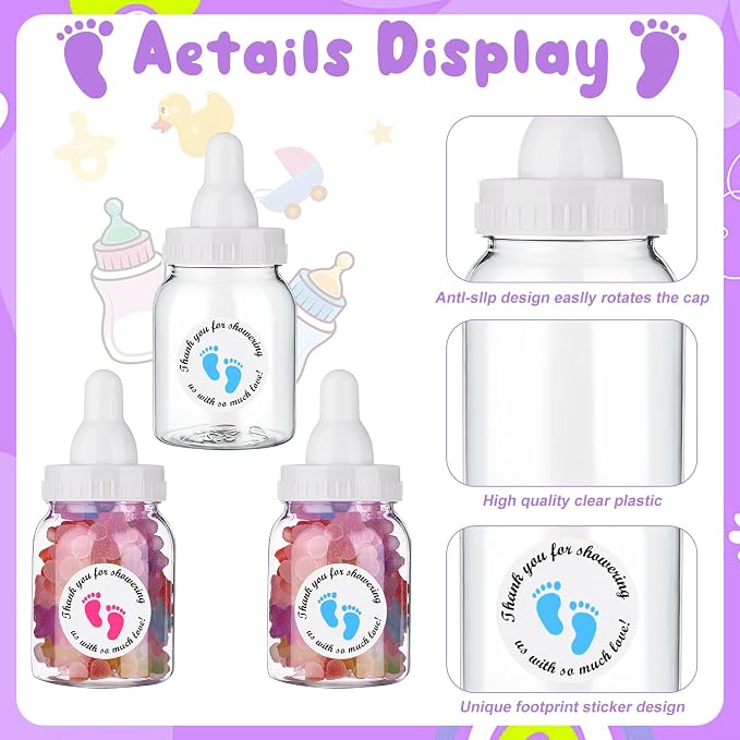 62 Pcs 3.5 Inch Baby Mini Milk Bottle Baby Shower Favor - Image 4