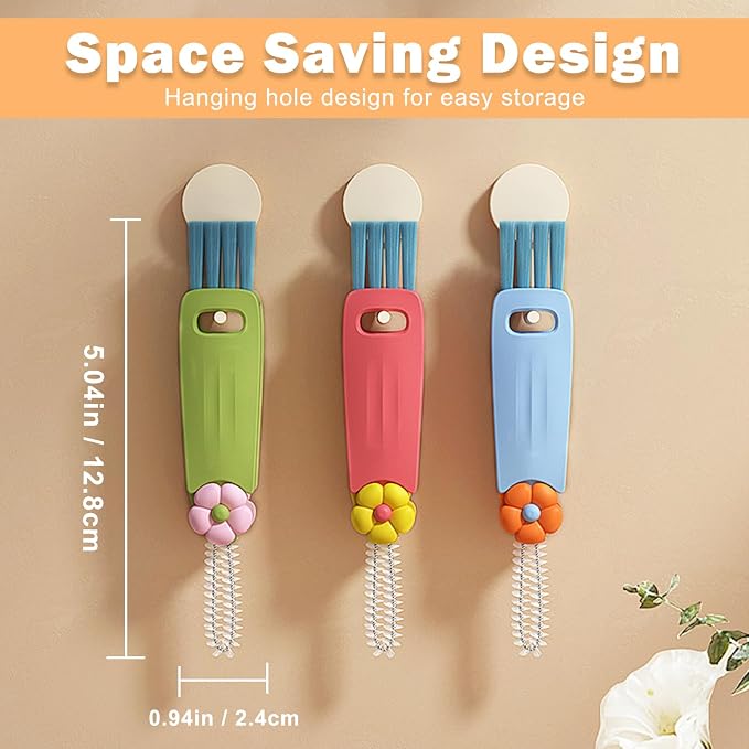 FANTEXY 3 in 1 Cup Lid Cleaning Brush Set, 3 Pieces Multifunctional Bottle - Image 6