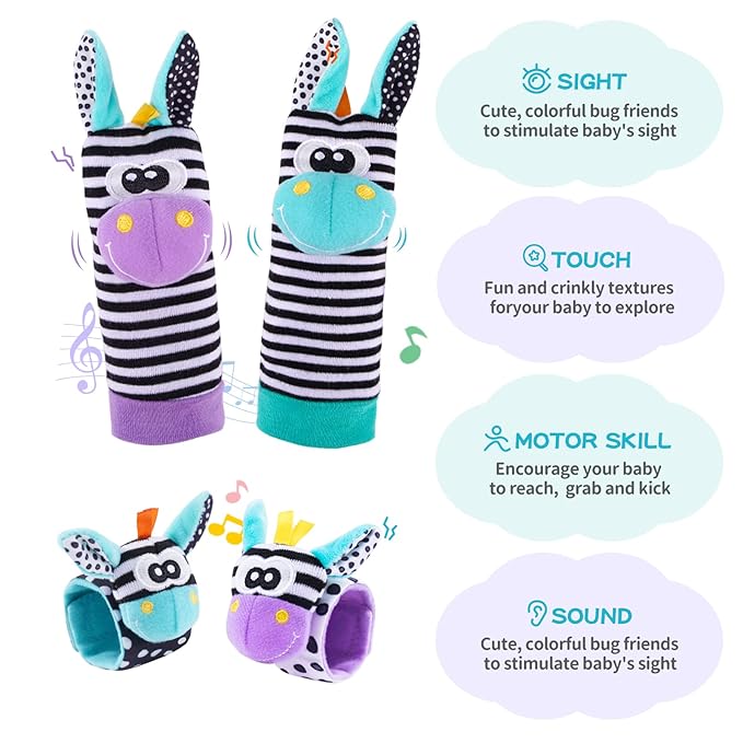 Baby Rattle 0-6 Months, Infant Rattle Socks Toys, Soft Newborn Sensory Toys - Image 5