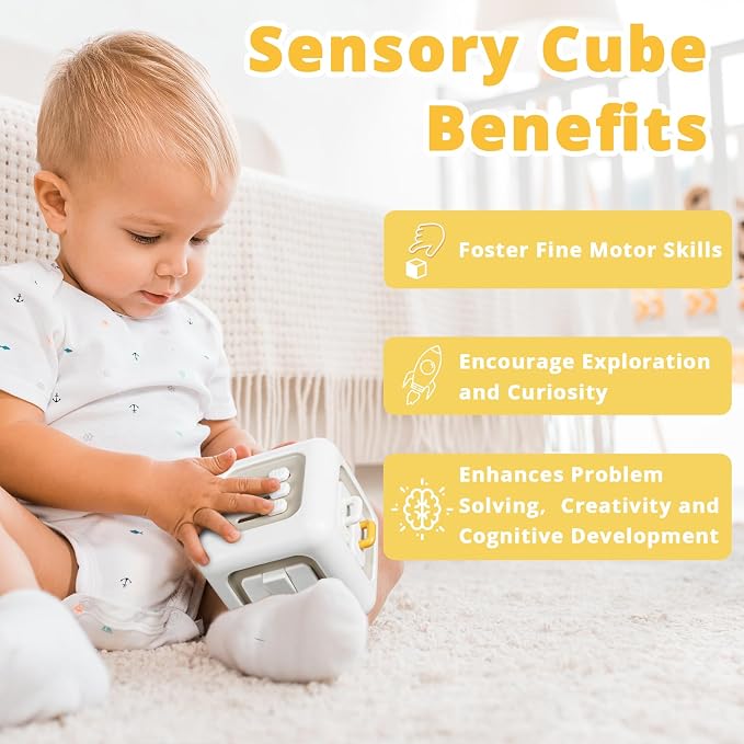Busy Cube Toy for 1 Year Old Boy, Montessori Toys for 1+ Year Old, Travel - Image 5