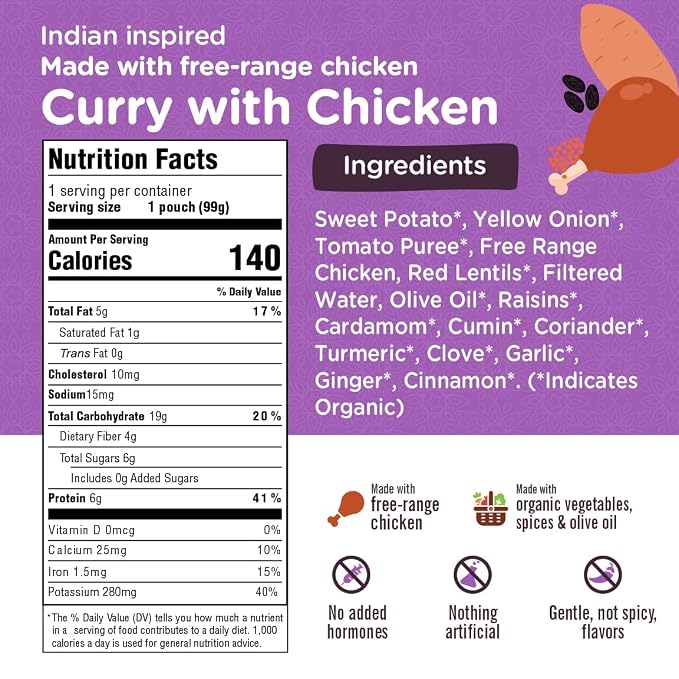 Li’l Hala Curry Chicken Baby Food Pouches – Free-Range Chicken & Organic - Image 3