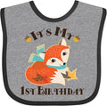 inktastic 1st Birthday Woodland Fox Baby Bib by Inktastic