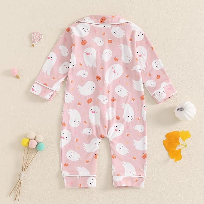 Balaflyie Baby Girl Button Down Pajamas Romper One-Piece Jumpsuit Long Sleeve - Image 2