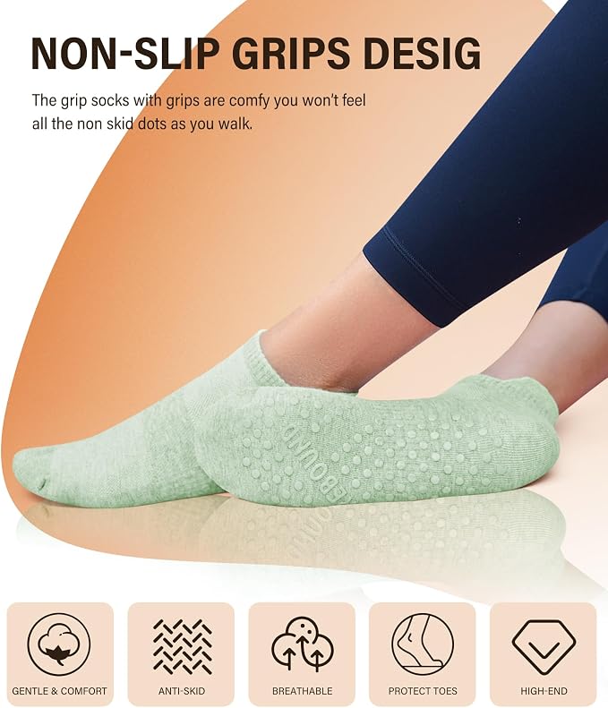 DIBAOLONG Pilates Socks with Grips - Image 3