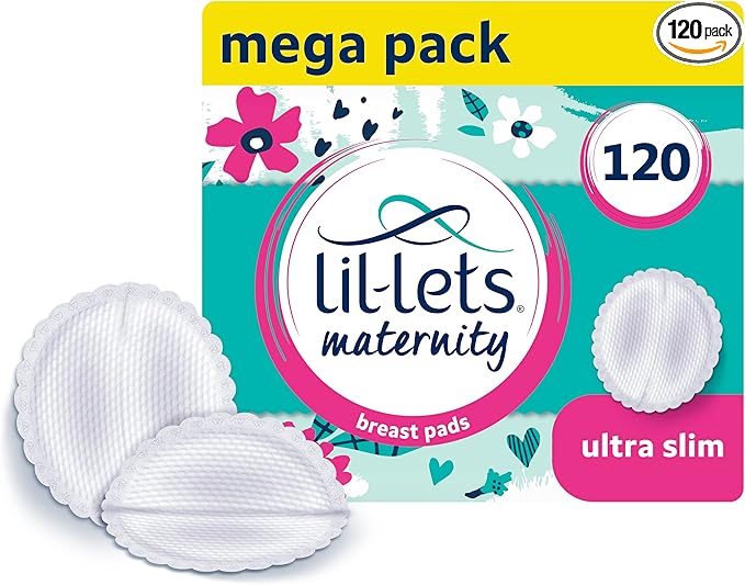 Lil-Lets Nursing Pads – 120 Individually Wrapped, Ultra-Thin, Absorbent & by Lil-Lets
