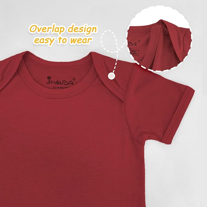 Jimonda Baby Bodysuits Rayon from Bamboo Short Sleeve Baby Boys Girls Rompers - Image 5
