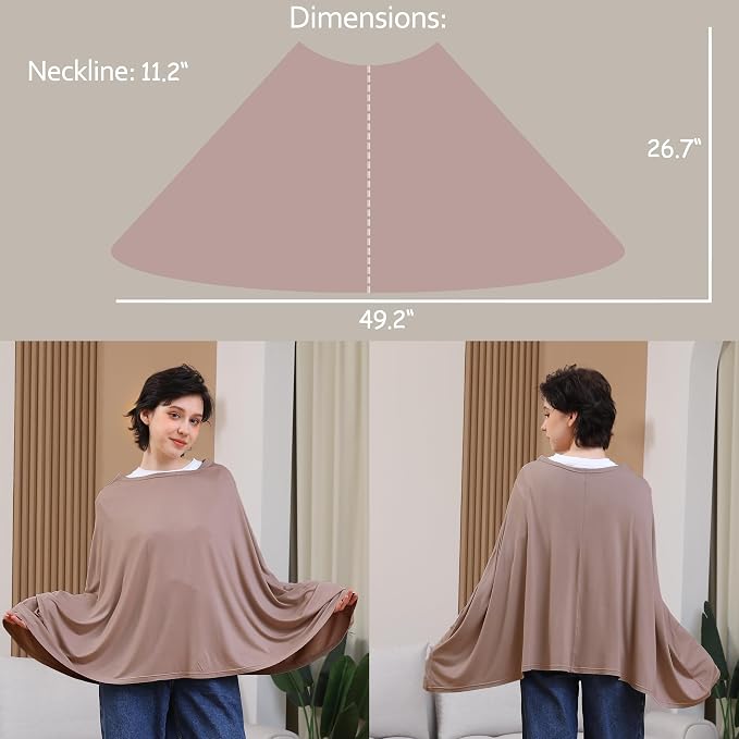 Multi-use Nursing Cover for Breastfeeding, 360°Full Coverage Nursing Poncho - Image 3