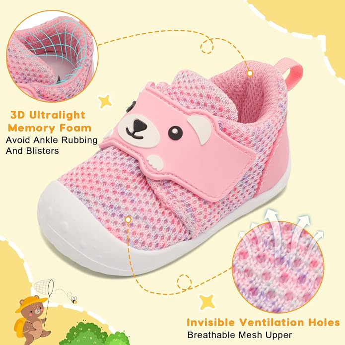 FEETCITY Baby Walking Shoes Wide Baby Shoes Boys Girls Infant Sneakers Crib - Image 4