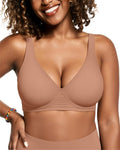 OEAK Womens Deep V Bras Wireless Comfortable Bra Supportive No Underwire Bras by OEAK