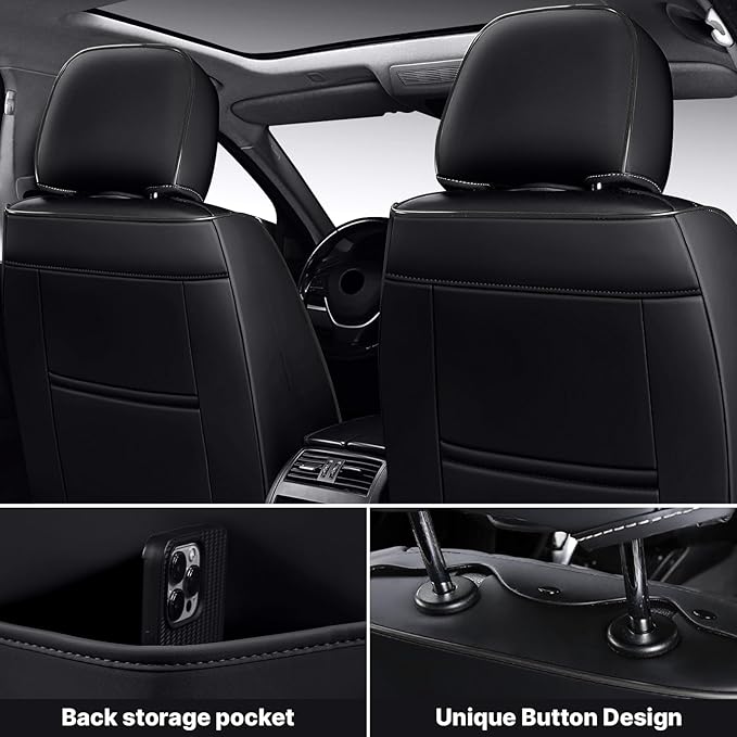 Car Seat Cover Full Set, Waterproof Leather Seat Cover, Front and Rear Auto - Image 4