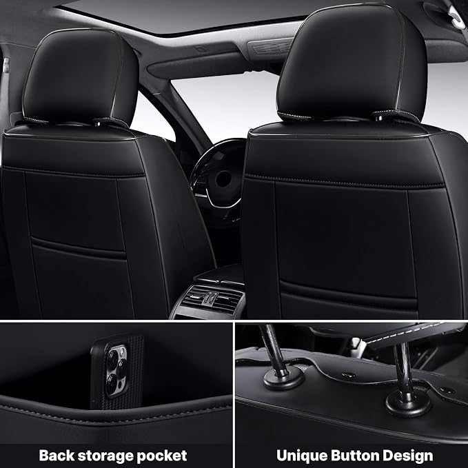 Car Seat Cover Full Set, Waterproof Leather Seat Cover, Front and Rear Auto - Image 3
