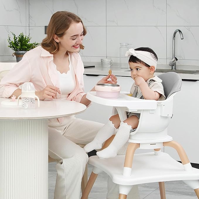 Baby High Chair, 7 in 1 Convertible High Chairs - Image 2