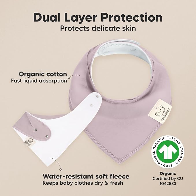 8-Pack Organic Baby Bandana Bibs - Image 2