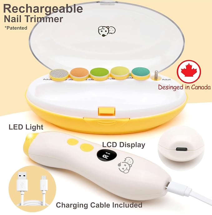Rechargeable 22 in 1 Baby Nail Trimmer, Usage Labeled Case, 13 Extra - Image 2