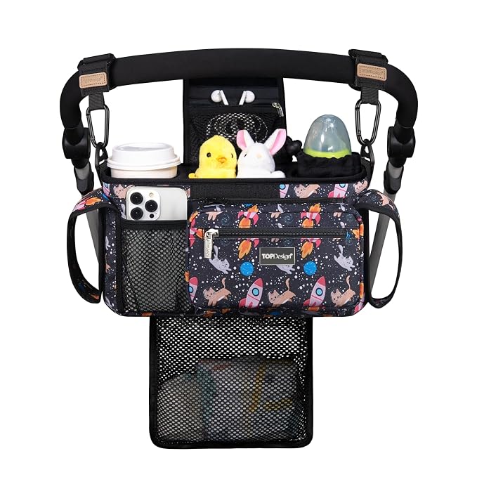 TOPDesign Universal Baby Stroller Organizer, Stroller Caddy by TOPDesign