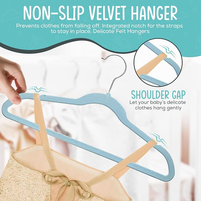 50 Premium Kids Velvet Hangers - Image 8