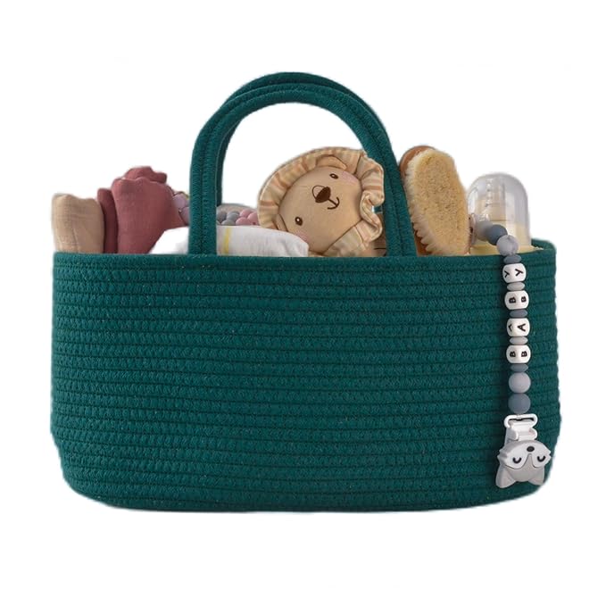 Baby Diaper Caddy Organizer for Girl Boy Rope Nursery Storage Bin Basket by XUANGUO