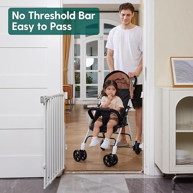 Babelio Baby Gate for Stairs & Doorways, 26-43" W 34" H Extra Tall| No Bottom - Image 4
