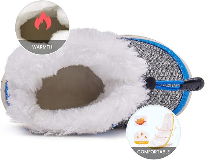 BMCiTYBM Toddler Baby Snow Boots Winter Shoes Boys Girls Cold Weather Baby Faux - Image 4