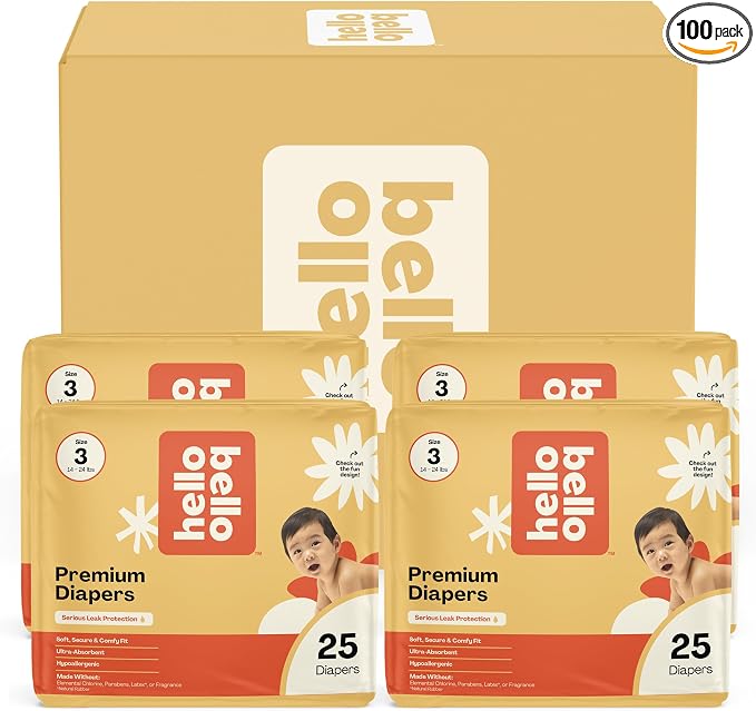 Hello Bello Diapers, Size 3 Wild Cats, Hypoallergenic by HelloBello