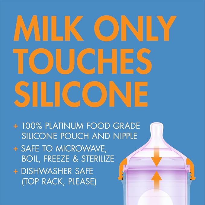 Boon Nursh Reusable Silicone Pouch Baby Bottles - Image 4