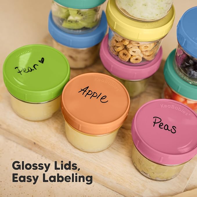 KeaBabies 12pk 4oz Glass Baby Food Containers - Image 6