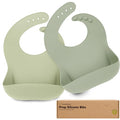 KeaBabies 2-Pack Silicone Baby Bibs by KeaBabies