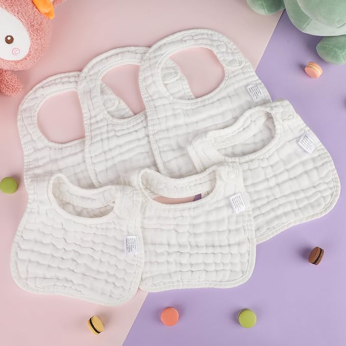 Accmor Muslin Baby Drool Bibs 6 Pack Baby Bandana Drool Bibs Soft Cotton Baby - Image 7