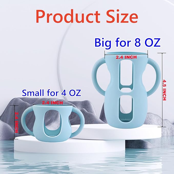 4 Pack Silicone Sleeves for Avent Natural Glass Baby Bottles, Silicone and - Image 4